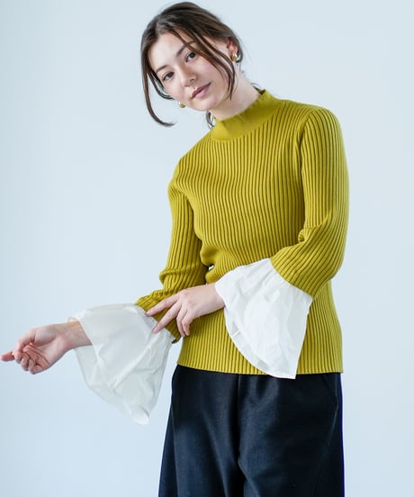 【Lallia Mu 26AW】2614434 デタッチカフリブニット