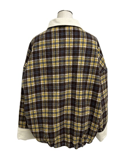【ayane 26AW】  856714　チェック柄裏キルトブルゾン