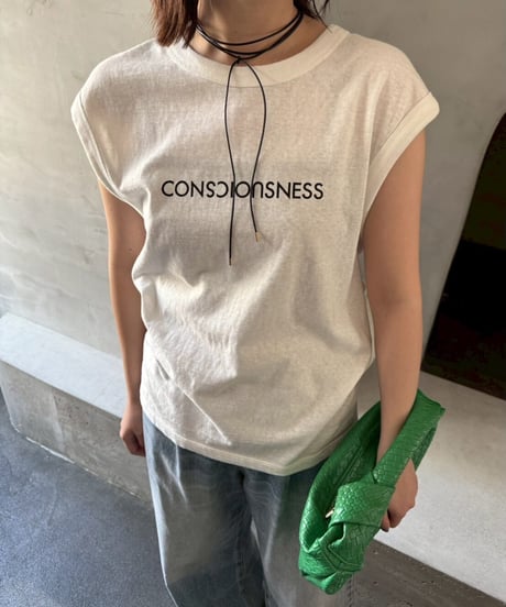 【cafune 】535938 slub cotton logo tee