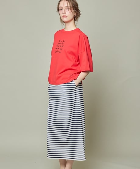 全国送料185円【SUGARROSE】269333 箔プリント切り替えTシャツ
