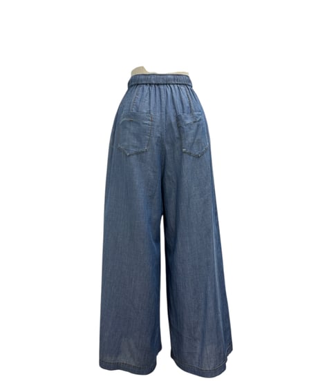 【ayane】  816304　シアーデニムタックワイドパンツ