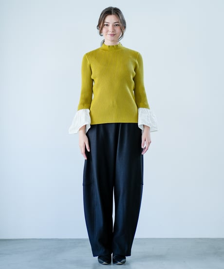 【Lallia Mu 26AW】2614434 デタッチカフリブニット
