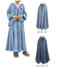 【ayane】  816303　16枚ハギシアーデニムフレアスカート