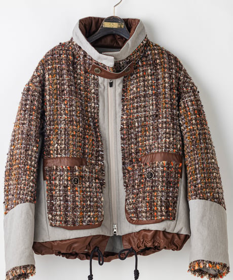 【Lallia Mu 26AW】2614172 ラメツイードパファーコート