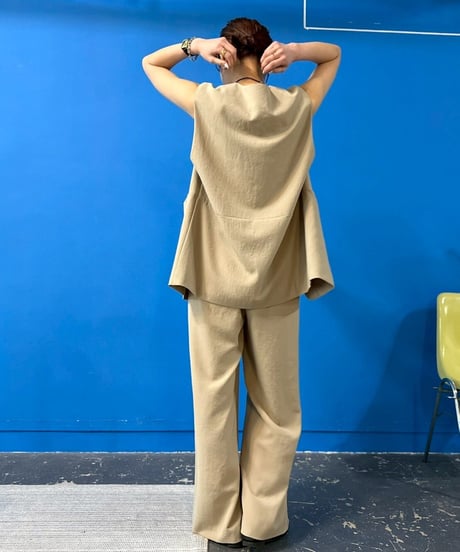 【cafune】615405 drape washer V neck gilet