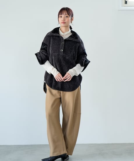 【Lallia Mu 26AW】2614512 クォーターリブジャージープルオーバー