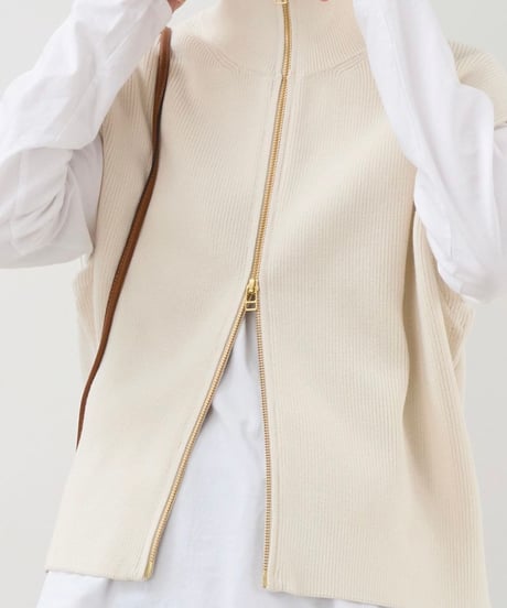 【MICA&DEAL】0125308248 ジップアップ畦ニットベスト