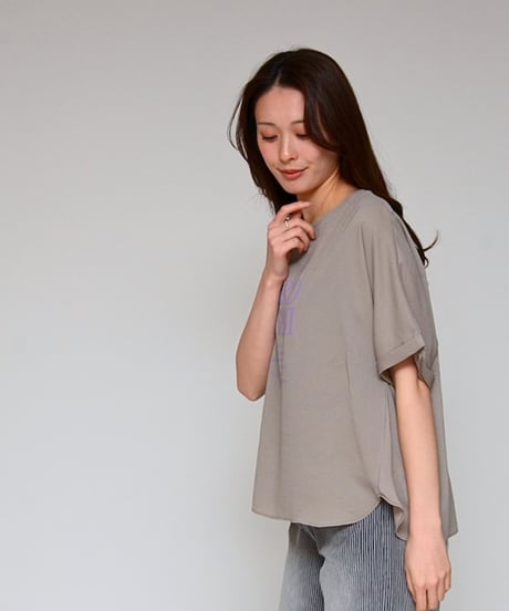 【Praia】 LEF-2620 フハク梨地・反転ロゴTシャツ  上質な日本製