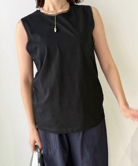 【cafune】525922 tulle combi tank top