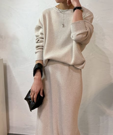 【cafune】615907 waffle relax pullover