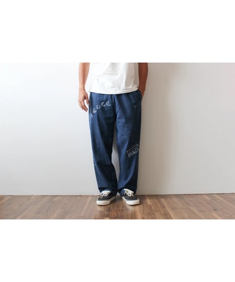 【FREERAGE】226AP317 "10oz DENIM" ラフ＆タフイージーパンツ -Hand Paint-／ALL WE NEED IS PEACE