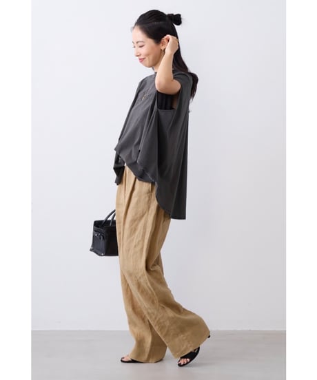 【MICA&DEAL】 0126209135 接触冷感-"SOLMER"ロゴフレアスリーブT-shirt