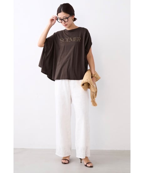 【MICA&DEAL】 0126209135 接触冷感-"SOLMER"ロゴフレアスリーブT-shirt