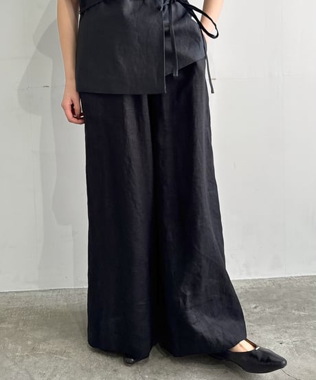 【cafune】525606 FRENCH LINEN gather pants