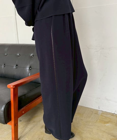 【cafune】535635 stretch georgette line pants