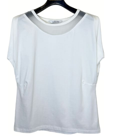 【Lallia Mu】 2612525 オーガンジーネックカットソーインナー