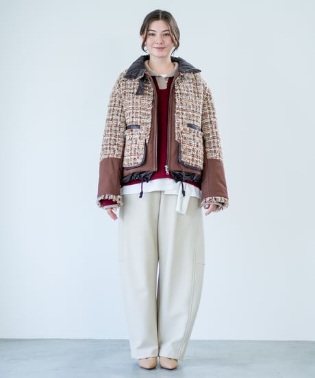 【Lallia Mu 26AW】2614172 ラメツイードパファーコート