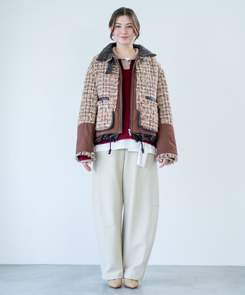 Lallia Mu 26AW】2614172 ラメツイードパファーコート | selects