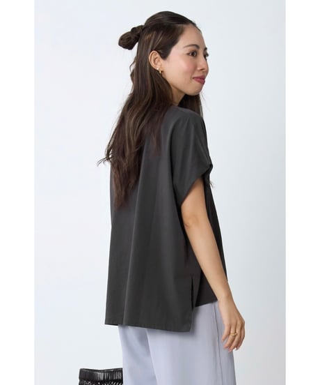 【MICA&DEAL】 0126209182 ラメロゴプリントターンバックスリーブT-shirt