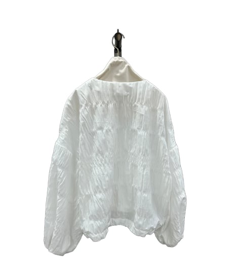 【ayane 26AW】  856769 シャーリング生地ジップアップブルゾン