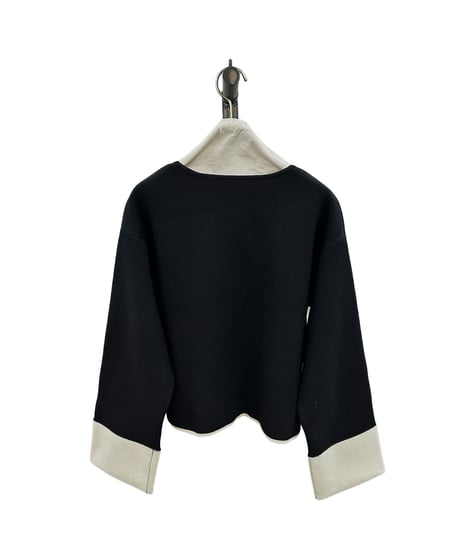 【ayane 26AW】  856706　袖口バイカラー接結ニットカーディガン