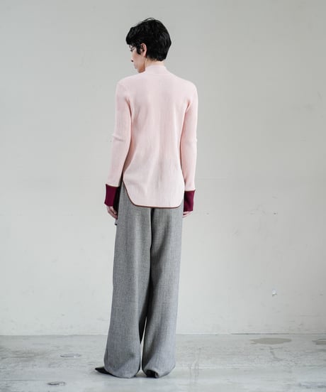 【Lallia Mu 26AW】  2613411 バイカラープリーツシアーニット