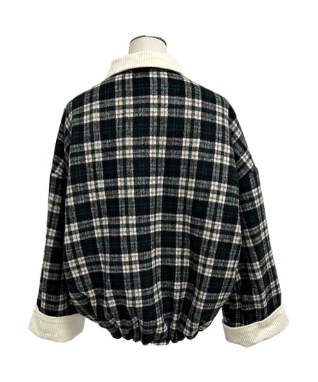 【ayane 26AW】  856714　チェック柄裏キルトブルゾン