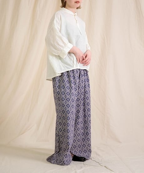 【Brocante】33-0344X P  インドプリント(パターン) ピエロパンツ