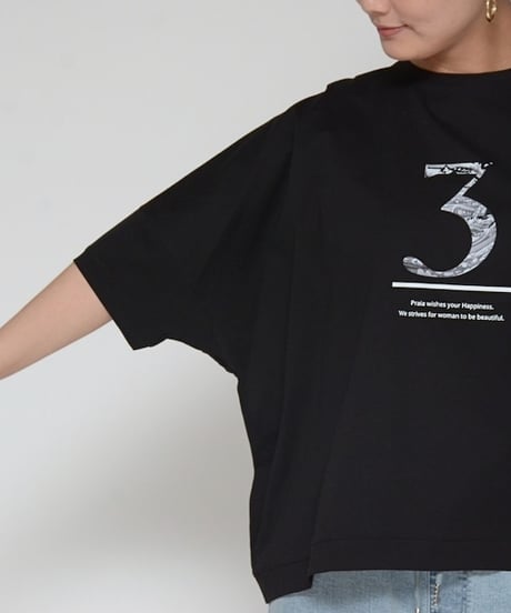 【Praia】 LEO-2510 ナンバー転写ドルマンTシャツ