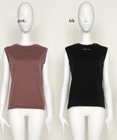 【 Ordinary】BO25-121T　Sheer Sleeveless Logo T-shirt