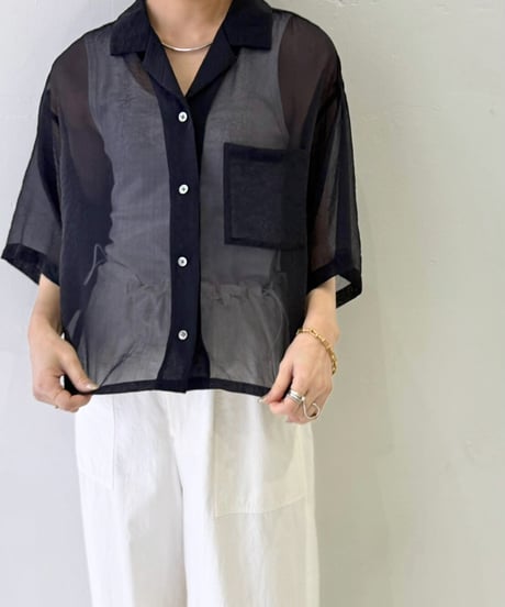 【cafune】525913 cupra organdy short shirt