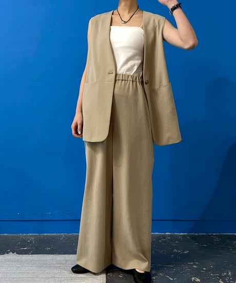 【cafune】615405 drape washer V neck gilet