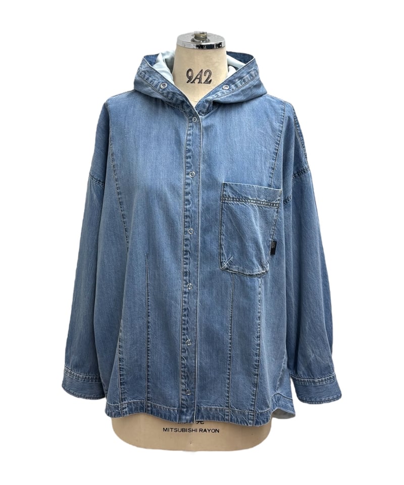 ayane25autumn】855708 ダンガリーフーディシャツ | selectshopB5