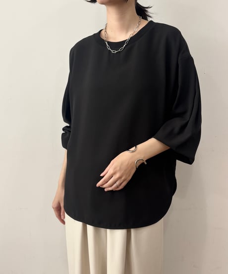 【siro de labonte】R613311 puff sleeve pullover linen like hightwist