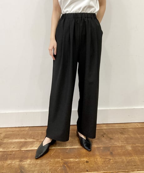 【sirodelabonte】R523206 wide tuck pants stretch georgette