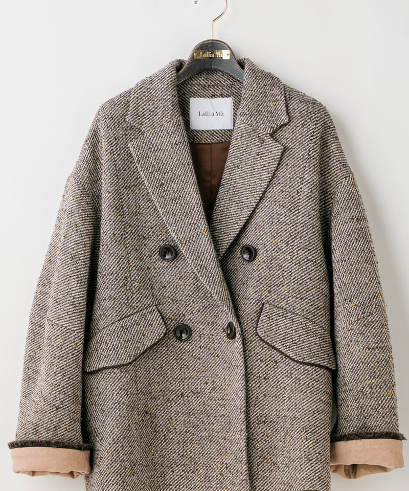 Lallia Mu 25AW】2514223 ミックスツイードオーバージャケット | sel