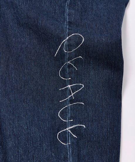 【FREERAGE】226AP317 "10oz DENIM" ラフ＆タフイージーパンツ -Hand Paint-／ALL WE NEED IS PEACE