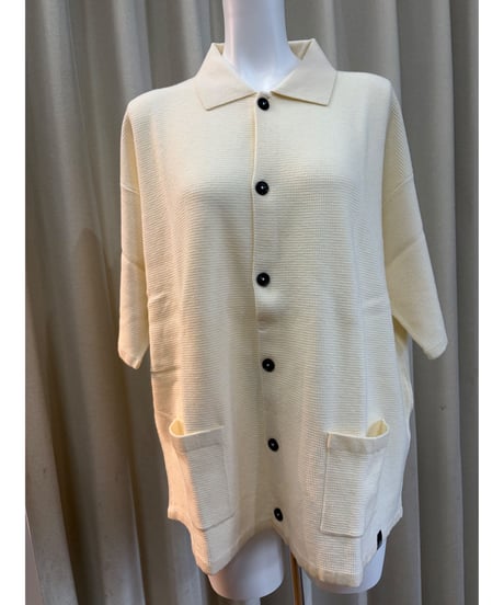【 LiSS 】 Waffle knit polo knit cardigan (unisex)LiS-2510351
