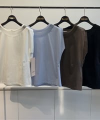 【Lallia Mu】 2612525 オーガンジーネックカットソーインナー