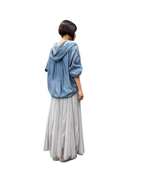 【ayane】  816302　シアーデニムフーディシャツ