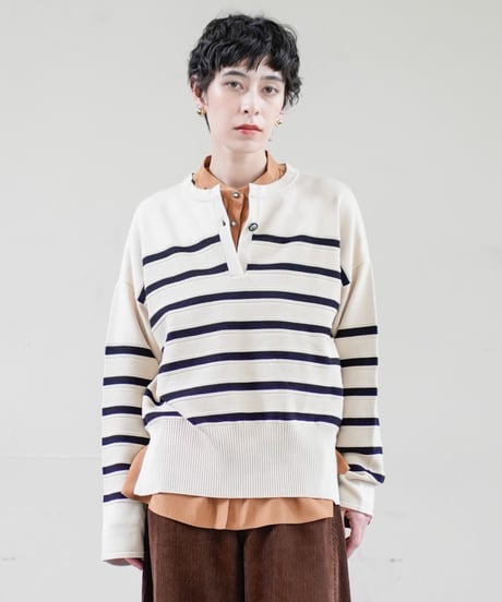 29【Lallia Mu 26AW】 2613413 ボーダープルオーバーニット