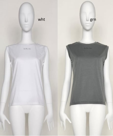 【 Ordinary】BO25-121T　Sheer Sleeveless Logo T-shirt
