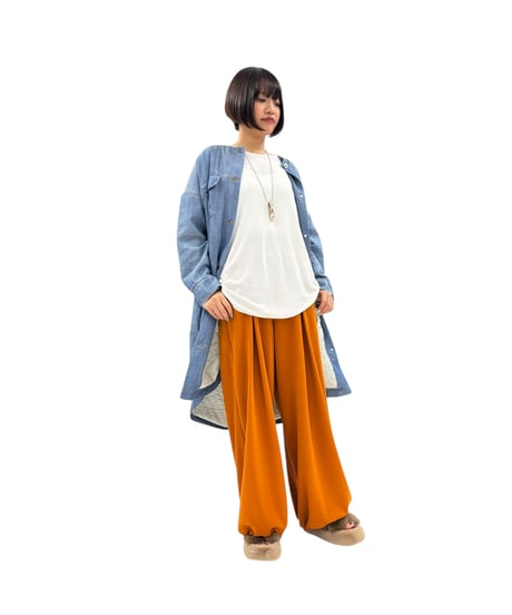 【ayane】  816306 中綿キルトシアーデニムシャツコート