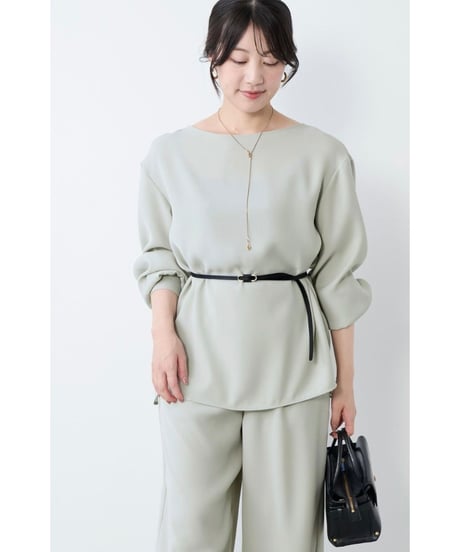 【MICA&DEAL】 0126101011 シルキーボートネックブラウス