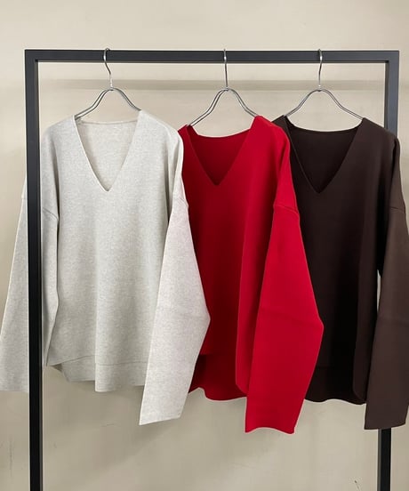 【cafune】435981 sweat knit Vneck pullover