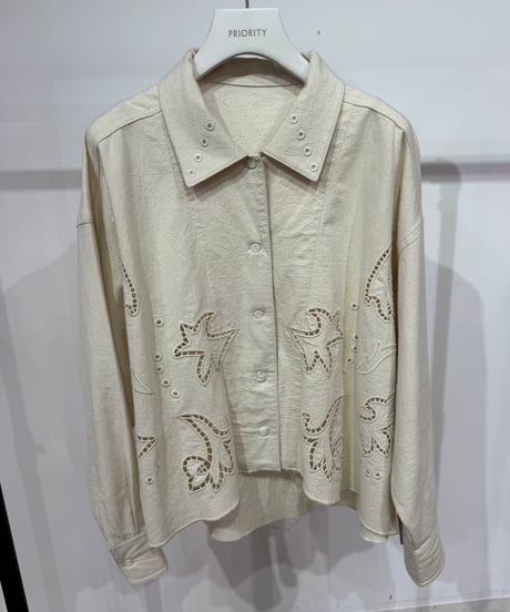 【PRIORITY 26AW】 P67043AI エンブロイダリーオープンカラーシャツ