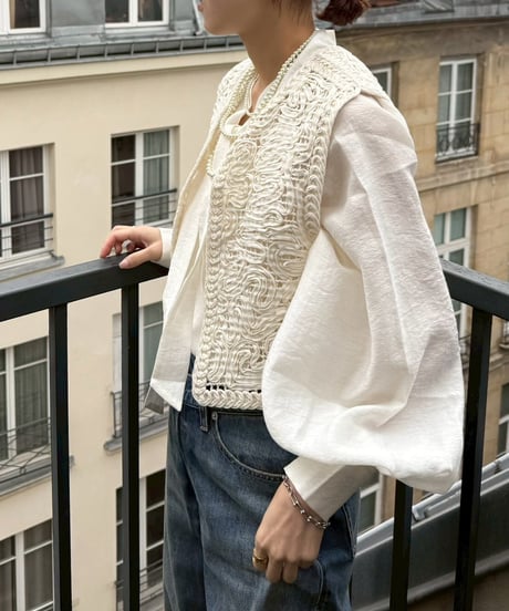 【cafune】615905 sheer tencel bowtie blouse