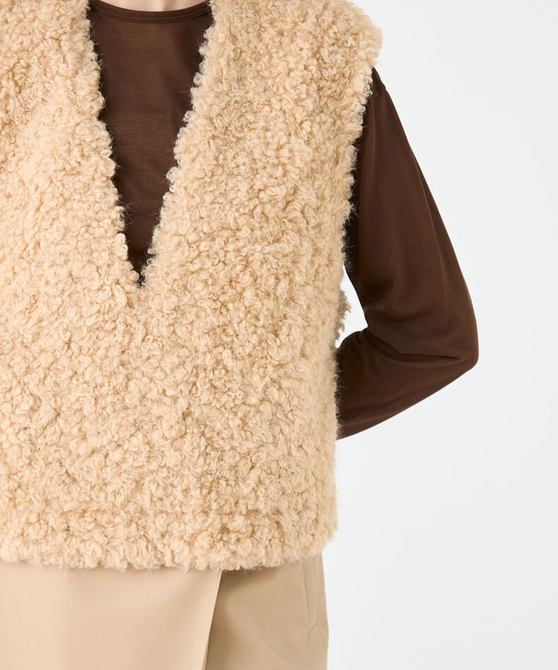 Ballsey】11-01-54-01001 -HN ミックスファー Vネックベスト | s