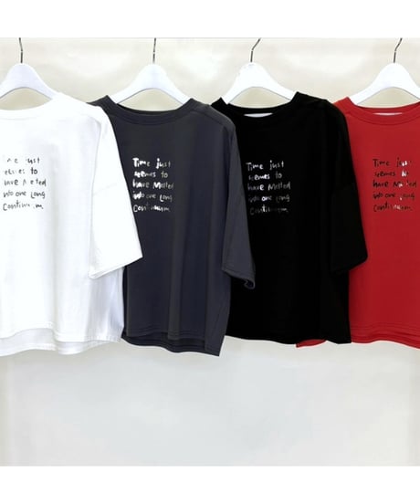 全国送料185円【SUGARROSE】269333 箔プリント切り替えTシャツ