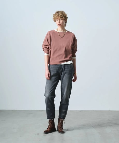【kha:KI】MIL25FCS3467 HONEYCOMB 8th SLEEVE TOP